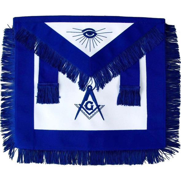 Masonic Master Mason Blue Lodge Apron Blue With Fringe Dc Regalia