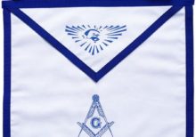 Masonic Blue Lodge White Cotton Duck Cloth Master Mason Apron Printed