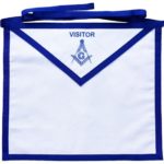 Masonic Blue Lodge White Cotton Duck Cloth Visitor Apron Printed