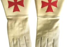 Knight of Malta Buff Color Gauntlets Red Maltese Cross Soft Leather Gloves