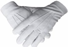 Masonic Regalia 100% Cotton White Gloves Plain