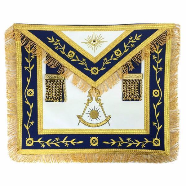 Masonic store Regalia Blue Lodge Past Master Gold Machine Embroidery Red Apron