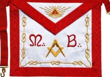 Masonic Scottish Rite AASR Master Apron "M+B" Hand Embroidered Apron