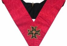 Masonic Officer's collar - AASR - 18th degree- Knight Rose Croix - Inward-patted Templar cross
