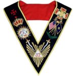 Masonic AASR Scottish Rite 32 Degree Collar Hand Embroidered - All Countries Flags