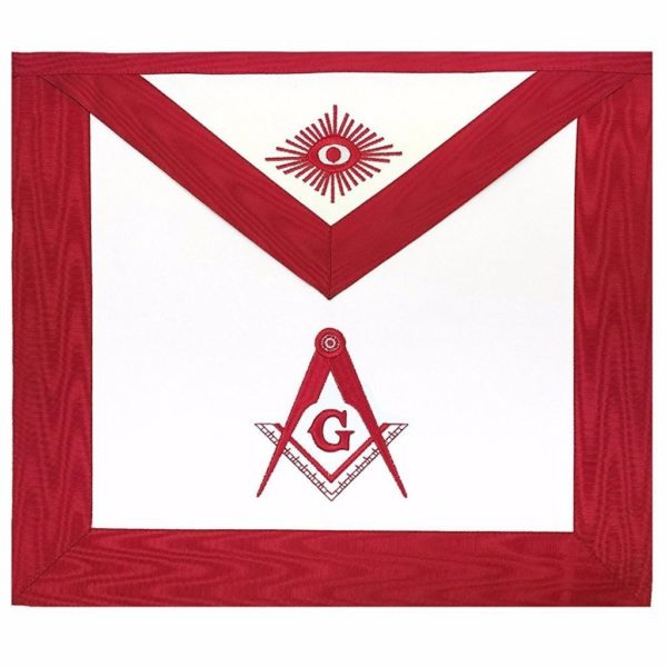 Masonic Blue Lodge Master Mason Apron Red