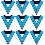 Masonic Memphis Misraim Officer Collars Set Of 9 Hand Embroidered