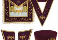 Masonic Scottish Rite 95th Degree Hand embroidered Set Apron Collar Cap Gauntlets