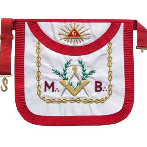 Masonic Scottish Rite AASR M+B Round Hand Embroidered Apron