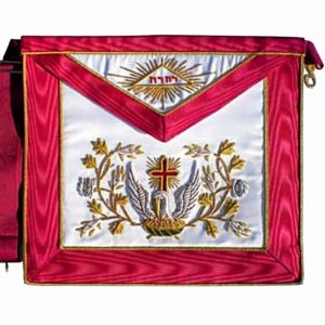 Masonic Scottish Rite AASR Silk cardinal red apron 18th degree Hand Embroidered