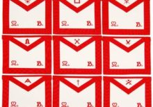 Masonic Scottish Rite Officers Apron (REAA) Red Embroidery-Set of 9