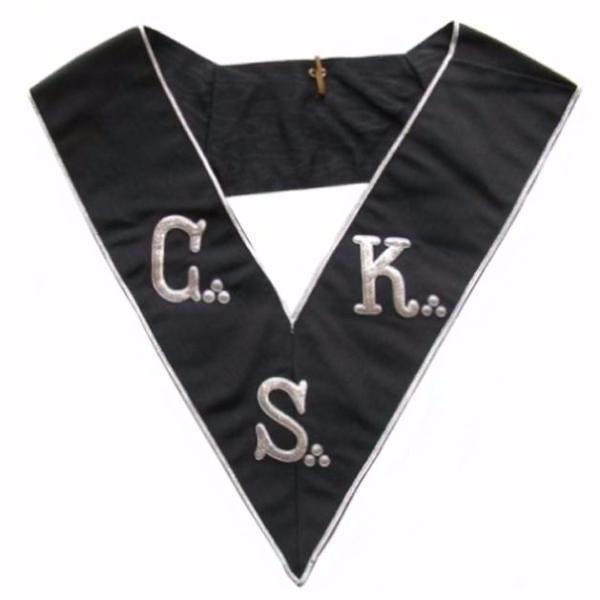 Masonic collar - AASR - 30th degree - Hand embroidery - DC Regalia