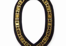 Royal Arch - Masonic Chain Collar - Gold Silver On Purple + Free Case