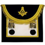 Scottish Rite Master Mason Handmade Embroidery Apron - Black Gold