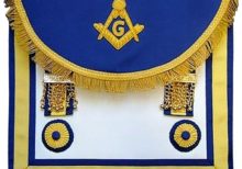 Scottish Rite Master Mason Handmade Embroidery Apron - Blue Yellow