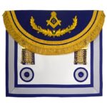 Scottish Rite Master Mason Handmade Embroidery Apron - Light Blue with Vinework