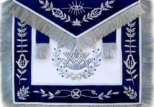 Masonic Blue Past Master Apron Bullion Hand Embroidered Vine Work