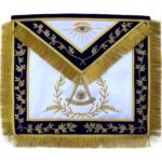 Masonic Past Master Apron Blue Hand Embroidered Golden Bullion