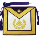 Masonic Past Master Gold & Purple Hand Embroidered Apron