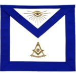 Masonic Blue Lodge Past Master Apron Golden Bullion Hand Embroidered Features: Brand New Masonic Past Master apron with flap (bib) Nicely HAND EMBROIDERED with golden