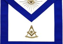 Masonic Blue Lodge Past Master Apron Golden Bullion Hand Embroidered Features: Brand New Masonic Past Master apron with flap (bib) Nicely HAND EMBROIDERED with golden