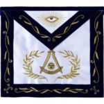 Masonic Blue Lodge Past Master Apron Bullion Hand Embroidered