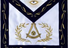 Masonic Blue Lodge Past Master Apron Bullion Hand Embroidered