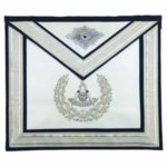 Masonic Past Master Silver Hand Embroidered Freemasons Apron