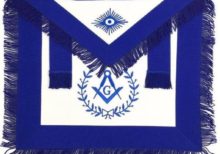 Masonic Blue Lodge Master Mason Apron Machine Embroidery with Fringe Blue