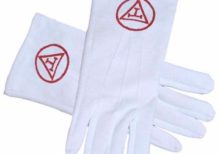 ROYAL ARCH - YORK RITE TRIPLE TAU RED Masonic Gloves