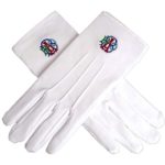 RAOB Machine Embroidery White Cotton Gloves