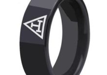 Royal Arch Black Pipe Masonic Ring Tungsten Ring Free Engraving