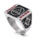 Red Zirconia Royal Arch Masonic Ring