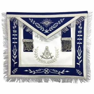 Masonic Blue Lodge Past Master Silver Machine Embroidery Freemasons Apron Masonic Blue Lodge Past Master Silver Machine Embroidery Freemasons Apron