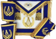 Blue Lodge Master Mason Apron with Fringe Set Apron,Collar gauntlets (Cuffs)