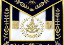 Masonic Blue Lodge Past Master Bullion Hand Embroidered Apron