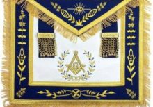 Masonic Blue Lodge Master Mason Gold Machine Embroidery Apron