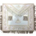 Masonic White Blue Lodge Past Master Apron Hand Embroidered Bullion Vine