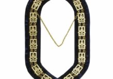 Past Master Square chain Collar - Gold/Silver on Blue + Free Case