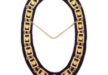 32nd Degree - Wings UP Scottish Rite Chain Collar - Gold/Silver on Purple + Free Case