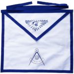 Masonic Blue Lodge White Cotton Duck Cloth Past Master Apron Printed