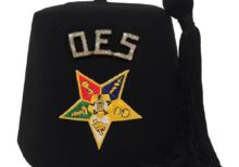 Order of the Eastern Star OES Rhinestone 1" Black Fez