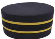 Masonic Black Cap with Gold Braid