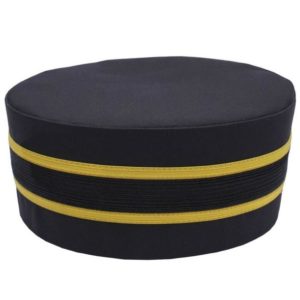 Masonic Black Cap with Gold Braid