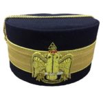 32nd Degree Scottish Rite Wings DOWN Black Cap Bullion Hand Embroidery