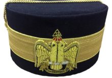 32nd Degree Scottish Rite Wings DOWN Black Cap Bullion Hand Embroidery