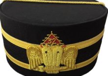 32nd Degree Wings DOWN Scottish Rite Black Cap Bullion Hand Embroidery
