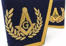 Masonic Gauntlets Cuffs - Embroidered - Navy Blue