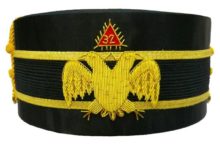 32nd Degree Wings DOWN Scottish Rite Double-Eagle Cap Bullion Hand Embroidery