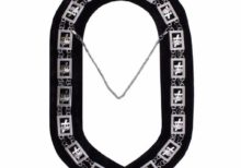 Knights Templar - Masonic Chain Collar - Gold/Silver on Black + Free Case